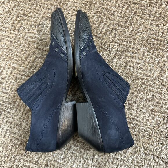 Guess Georges Marciano Blue Leather Western Booties Women's 6 Vintage 80s/90's - Picture 7 of 9